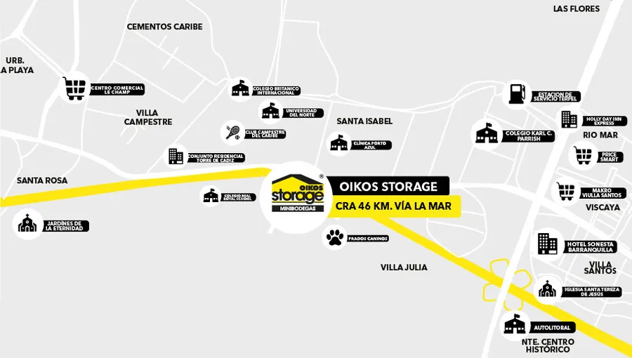 Mapa Oikos Minibodegas